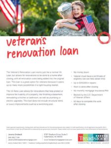 VA Renovation Loan Flyer Picture